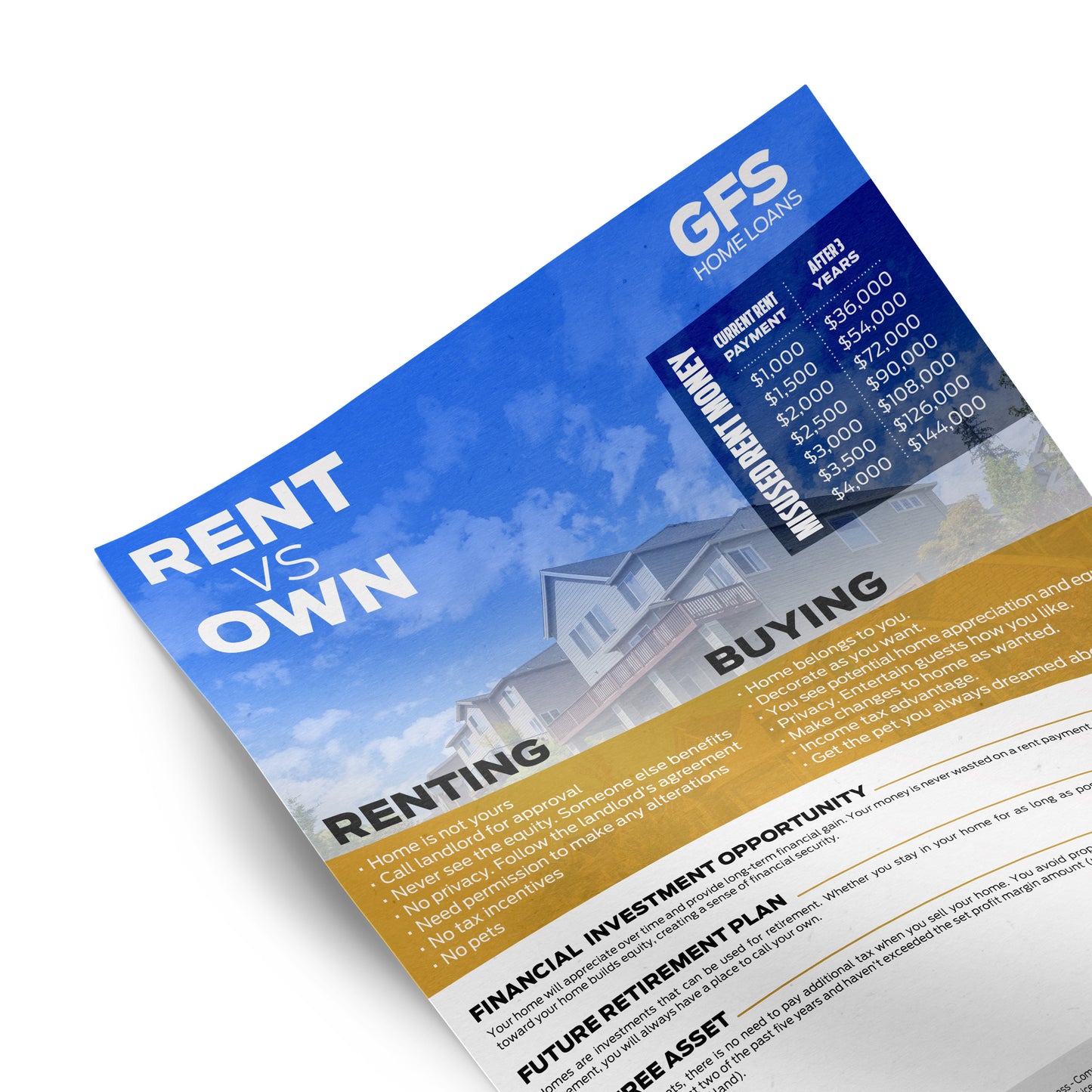 Print Flyer - Own vs Rent